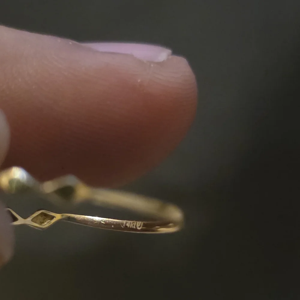 14K Gold Faceted Dainty Ring - Picture 7 of 9